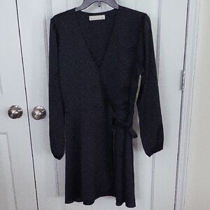 Abercrombie & Fitch Black Wrap Sheath Dress